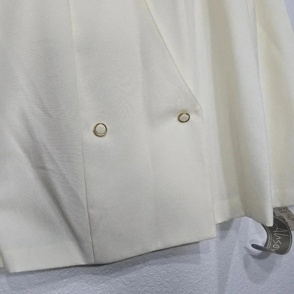 Vintage Alison J. 10 NWT Floral Cream Button Blazer Jacket 80s 90s - Picture 9 of 14